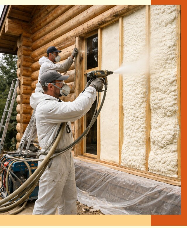 Утепление деревянного дома ППУ в Истре от 4267 руб/м2 | ТепломастерСта — под ключ