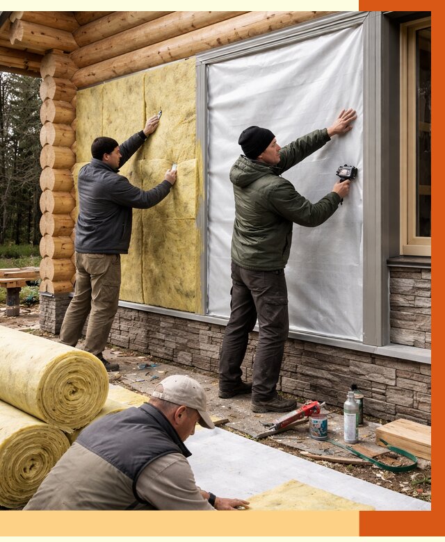 Утепление бревенчатого дома в Истре от 7772 руб/м2 — заказать под ключ | ТепломастерСта