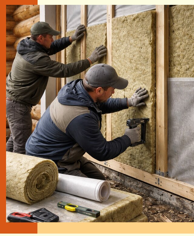 Утепление бревенчатого дома под ключ в Истре