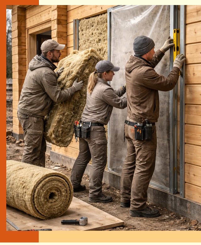 Утепление дома из двойного бруса в Истре качественно и надёжно