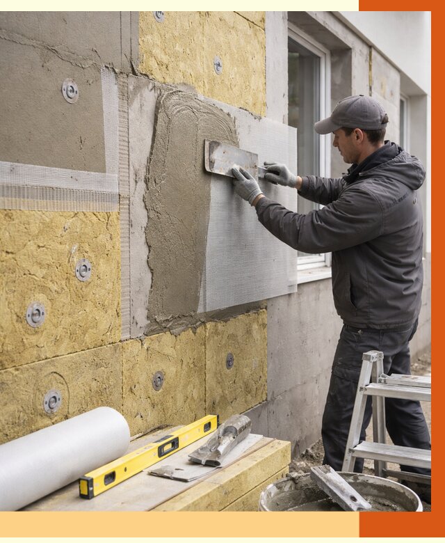 Утепление фасада под штукатурку в Истре от 4267 руб/м2 — монтаж пенопластом и минватой | ТепломастерСта