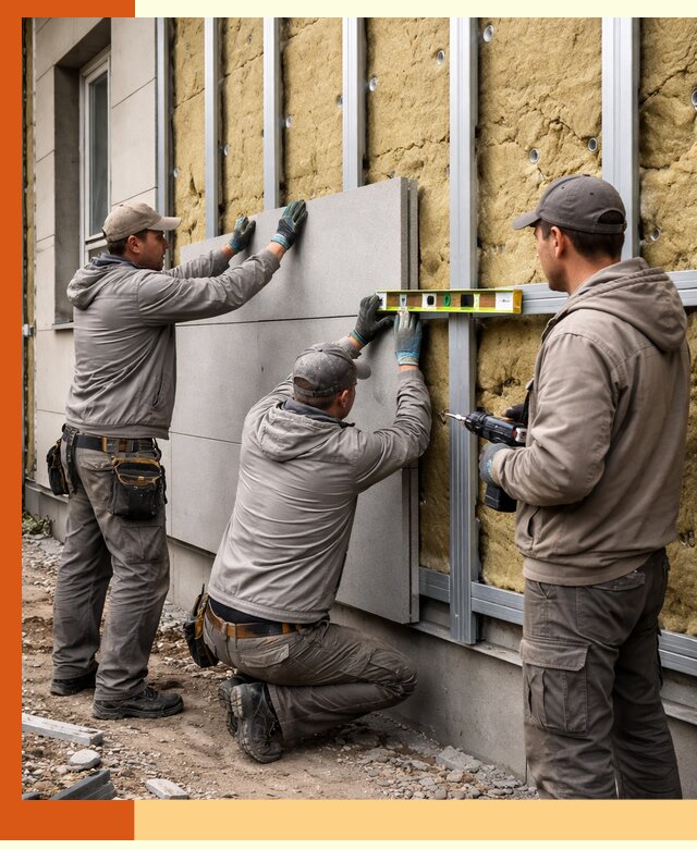 Утепление вентилируемого фасада под ключ в Истре