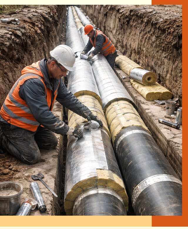 Утепление теплотрассы в Истре от 4572 руб./м2 — ппу и комплексная изоляция | ТепломастерСта