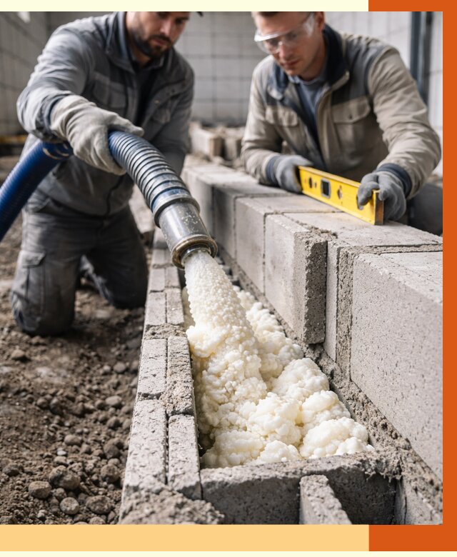 Заполнение колодцевой кладки ППУ в Истре от 4267 руб. за м2 | ТепломастерСта