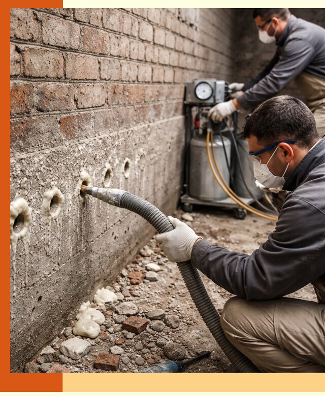 Заполнение колодцевой кладки ППУ в Истре быстро и герметично