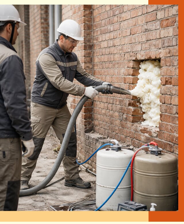 Заливка ППУ в пустоты кирпичной стены в Истре от 2794 руб. | ТепломастерСта