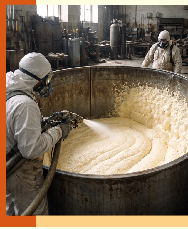 Заливка ппу в емкости с полной изоляцией и герметизацией в Истре