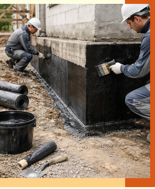 Гидроизоляция фундамента в Истре от 1270 руб. — профессионально, под ключ | ТепломастерСта