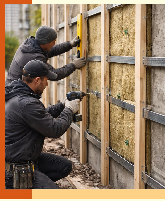 Монтаж обрешетки под утепление зданий и квартир в Истре